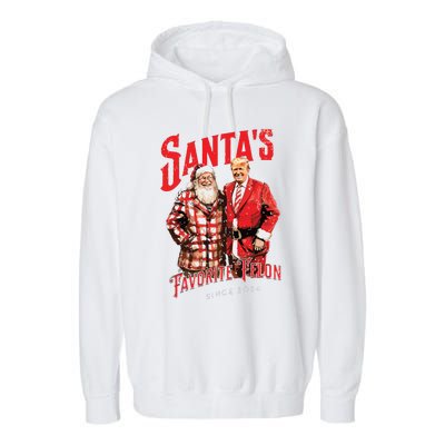 SantaS Favorite Felon Since 2024 Christmas Xmas Funny Trump Garment-Dyed Fleece Hoodie