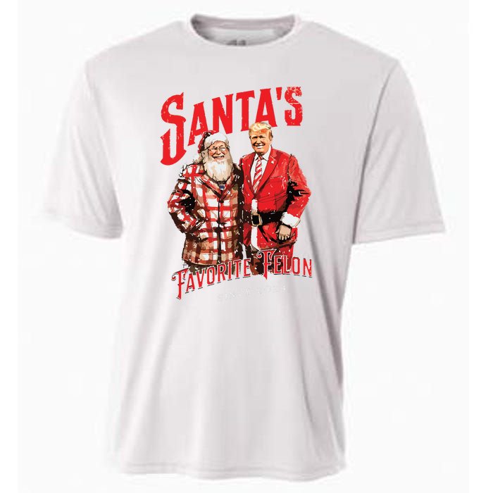 SantaS Favorite Felon Since 2024 Christmas Xmas Funny Trump Cooling Performance Crew T-Shirt