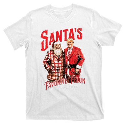 SantaS Favorite Felon Since 2024 Christmas Xmas Funny Trump T-Shirt