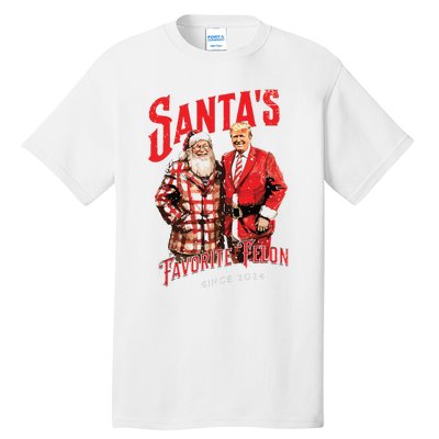 SantaS Favorite Felon Since 2024 Christmas Xmas Funny Trump Tall T-Shirt