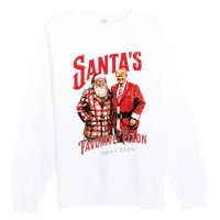 SantaS Favorite Felon Since 2024 Christmas Xmas Funny Trump Premium Crewneck Sweatshirt