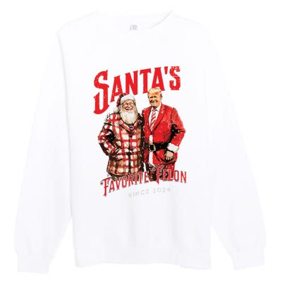 SantaS Favorite Felon Since 2024 Christmas Xmas Funny Trump Premium Crewneck Sweatshirt