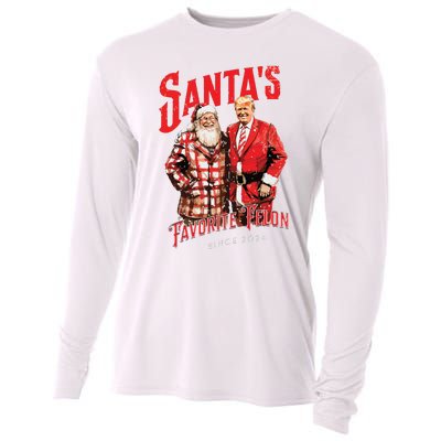 SantaS Favorite Felon Since 2024 Christmas Xmas Funny Trump Cooling Performance Long Sleeve Crew