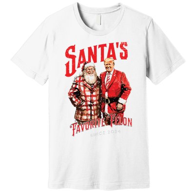 SantaS Favorite Felon Since 2024 Christmas Xmas Funny Trump Premium T-Shirt