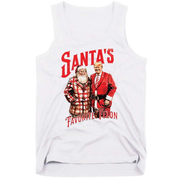 SantaS Favorite Felon Since 2024 Christmas Xmas Funny Trump Tank Top