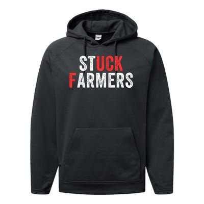 Stuck Farmer Funny Uk Political Slogan Funny Stuck Farmer Parody Sarcastic Humor Performance Fleece Hoodie