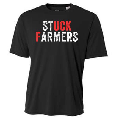 Stuck Farmer Funny Uk Political Slogan Funny Stuck Farmer Parody Sarcastic Humor Cooling Performance Crew T-Shirt