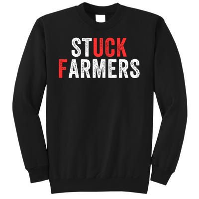 Stuck Farmer Funny Uk Political Slogan Funny Stuck Farmer Parody Sarcastic Humor Sweatshirt