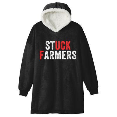 Stuck Farmer Funny Uk Political Slogan Funny Stuck Farmer Parody Sarcastic Humor Hooded Wearable Blanket
