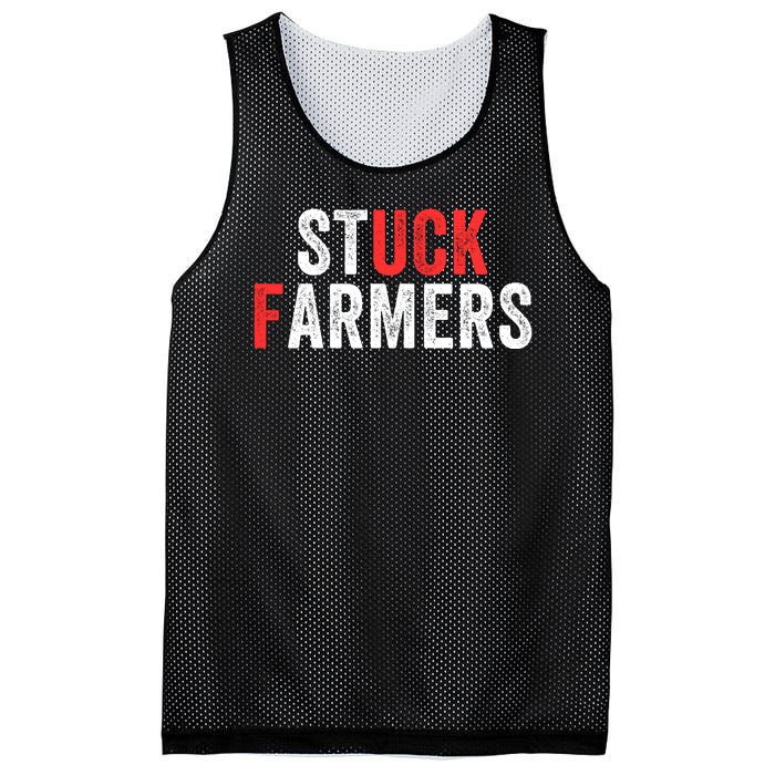 Stuck Farmer Funny Uk Political Slogan Funny Stuck Farmer Parody Sarcastic Humor Mesh Reversible Basketball Jersey Tank