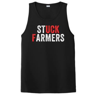 Stuck Farmer Funny Uk Political Slogan Funny Stuck Farmer Parody Sarcastic Humor PosiCharge Competitor Tank