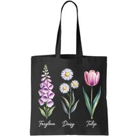 Subtle Floral Flowers Foxglove Daisy Tulip Bag