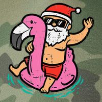 Santa Flamingo Floatie Funny Christmas In July Summer Xmas Legacy Tie Dye Trucker Hat