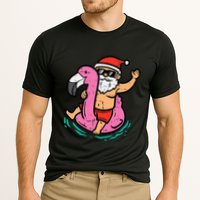 Santa Flamingo Floatie Funny Christmas In July Summer Xmas Performance Shirt