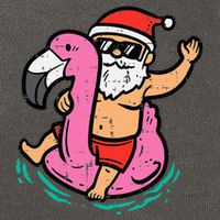 Santa Flamingo Floatie Funny Christmas In July Summer Xmas Cotton Canvas Backpack