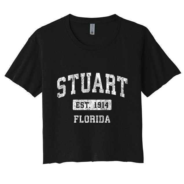 Stuart Florida Fl Vintage Sports Established Design Crop Top
