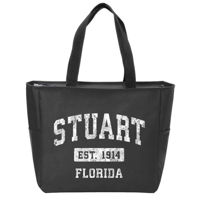 Stuart Florida Fl Vintage Sports Established Design Zip Tote Bag