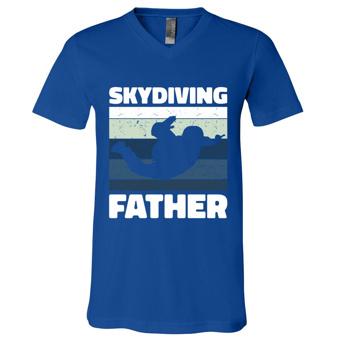 Skydiving Father For Father's Day Gift V-Neck T-Shirt