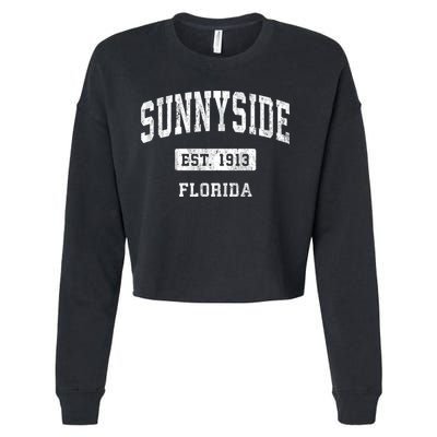 Sunnyside Florida Fl Vintage Sports Cropped Pullover Crew
