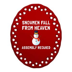 Snowmen Fall From Heaven Assembly Required Christmas Design Ceramic Oval Ornament