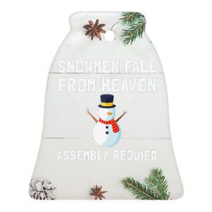 Snowmen Fall From Heaven Assembly Required Christmas Design Ceramic Bell Ornament