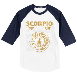 Scorpio Facts Funny Scorpio Birthday Horoscope Cute Gift Baseball Sleeve Shirt