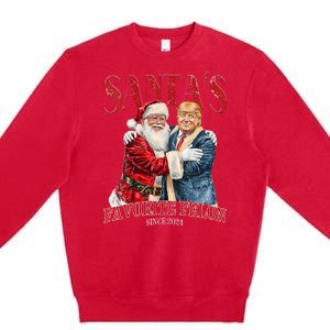 Santas Favorite Felon Since 2024 Christmas Xmas Funny Trump Premium Crewneck Sweatshirt