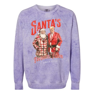 SantaS Favorite Felon Since 2024 Christmas Xmas Funny Trump Gift Colorblast Crewneck Sweatshirt