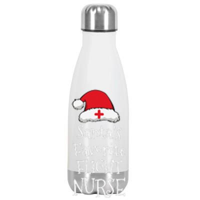 Santas Favorite Flight Nurse Christmas Funny Stainless Steel Insulated Water Bottle