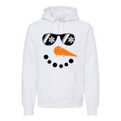 Snowman Face Family Christmas Matching Costume Premium Hoodie