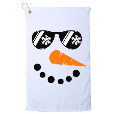 Snowman Face Family Christmas Matching Costume Platinum Collection Golf Towel