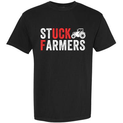 Stuck Farmer Funny Uk Political Slogan Parody Sarcastic Humor Funny Stuck Farmer Garment-Dyed Heavyweight T-Shirt