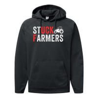 Stuck Farmer Funny Uk Political Slogan Parody Sarcastic Humor Funny Stuck Farmer Performance Fleece Hoodie