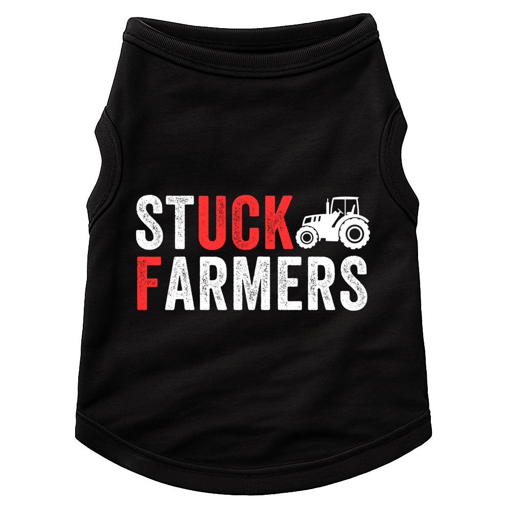 Stuck Farmer Funny Uk Political Slogan Parody Sarcastic Humor Funny Stuck Farmer Doggie Tank