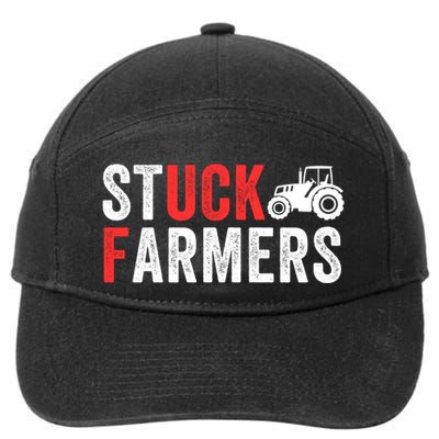 Stuck Farmer Funny Uk Political Slogan Parody Sarcastic Humor Funny Stuck Farmer 7-Panel Snapback Hat