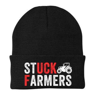 Stuck Farmer Funny Uk Political Slogan Parody Sarcastic Humor Funny Stuck Farmer Beanie
