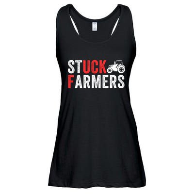 Stuck Farmer Funny Uk Political Slogan Parody Sarcastic Humor Funny Stuck Farmer Ladies Essential Flowy Tank