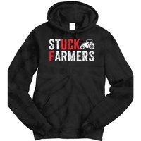 Stuck Farmer Funny Uk Political Slogan Parody Sarcastic Humor Funny Stuck Farmer Tie Dye Hoodie