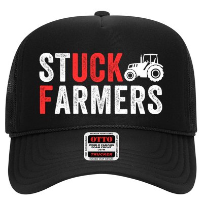 Stuck Farmer Funny Uk Political Slogan Parody Sarcastic Humor Funny Stuck Farmer Trucker Hat
