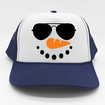 Snowman Face Family Christmas Matching Costume Trucker Hat