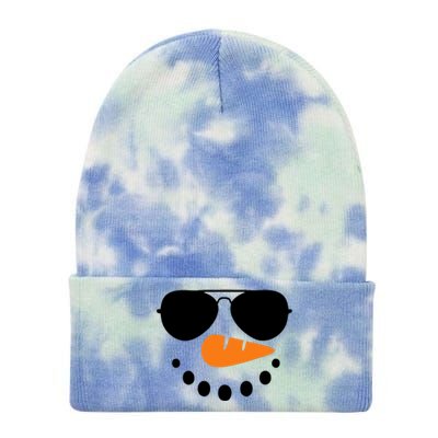 Snowman Face Family Christmas Matching Costume Tie Dye 12in Knit Beanie