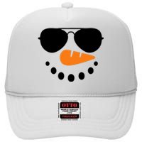 Snowman Face Family Christmas Matching Costume High Crown Mesh Back Trucker Hat