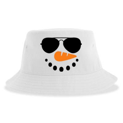 Snowman Face Family Christmas Matching Costume Sustainable Bucket Hat