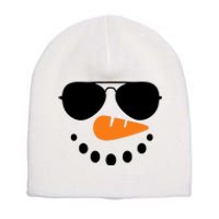 Snowman Face Family Christmas Matching Costume Short Acrylic Beanie