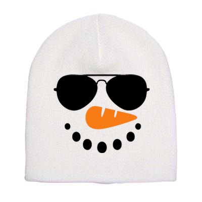 Snowman Face Family Christmas Matching Costume Short Acrylic Beanie