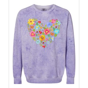 Springtime Flowers Floral Heart Colorblast Crewneck Sweatshirt