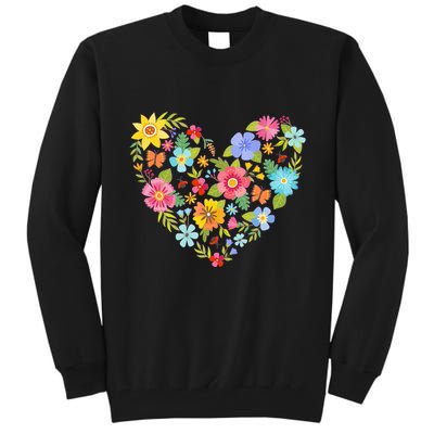 Springtime Flowers Floral Heart Tall Sweatshirt