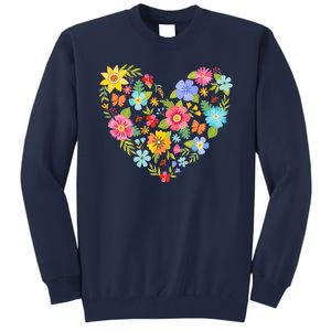 Springtime Flowers Floral Heart Tall Sweatshirt