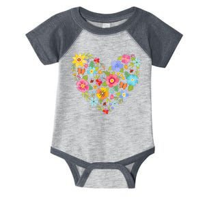 Springtime Flowers Floral Heart Infant Baby Jersey Bodysuit