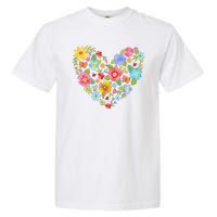 Springtime Flowers Floral Heart Garment-Dyed Heavyweight T-Shirt